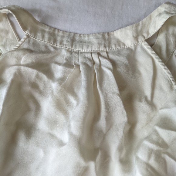 Theory 100% Silk Halter Top Half Button Down Creamy White Small Relaxed Fit - Picture 5 of 12